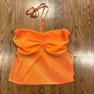 Glassons orange halter top sheer bottom size 8 (small)